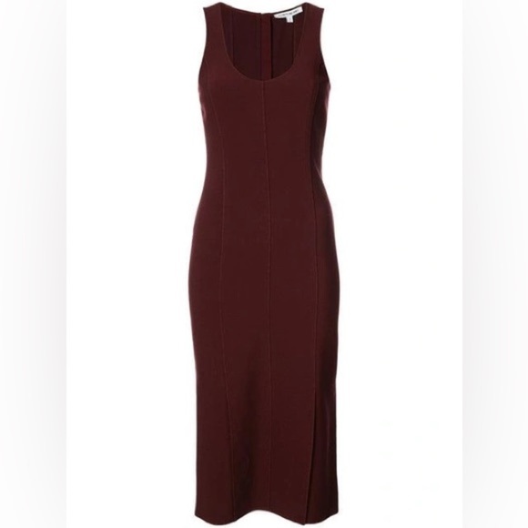 NWT ELIZABETH & JAMES Mireille Sleeveless Scoop Neck Ponte Dress Wine size 2 - Picture 1 of 12